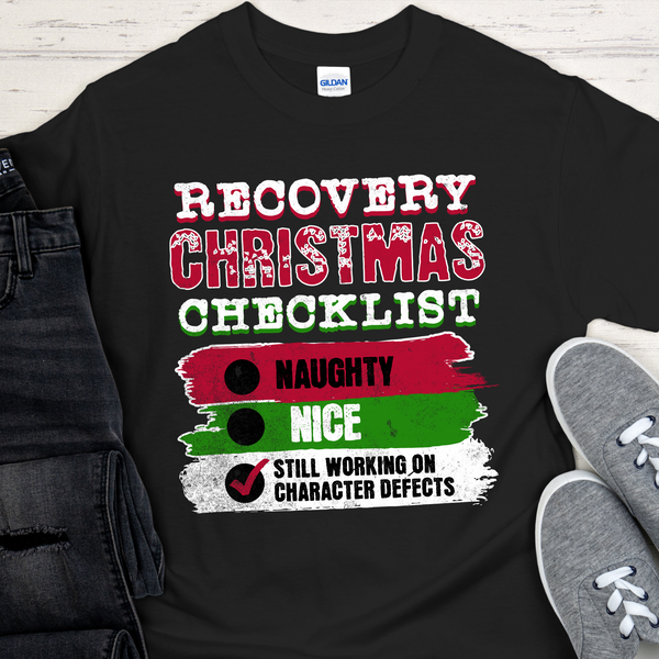 Christmas Recovery T-Shirt | Inspiring Sobriety |  Christmas Checklist