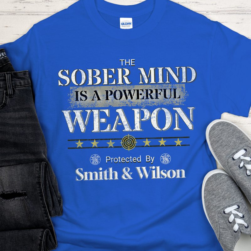 Recovery T-Shirt | Inspiring Sobriety |  The Sober Mind  Is a Powerful Weapon