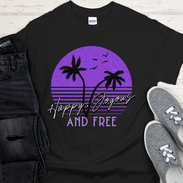 AA NA Recovery T-Shirt | Inspiring Sobriety |  Happy, Joyous & Free Sunset