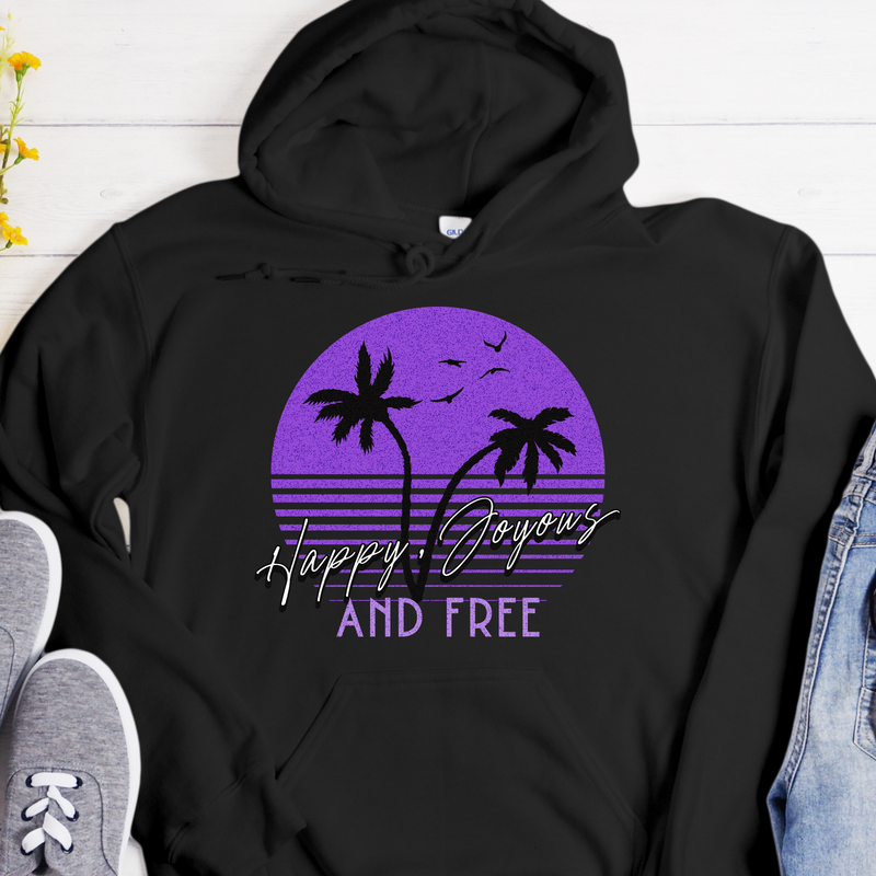AA NA Recovery Hoodie | Inspiring Sobriety |  Happy, Joyous & Free Sunset