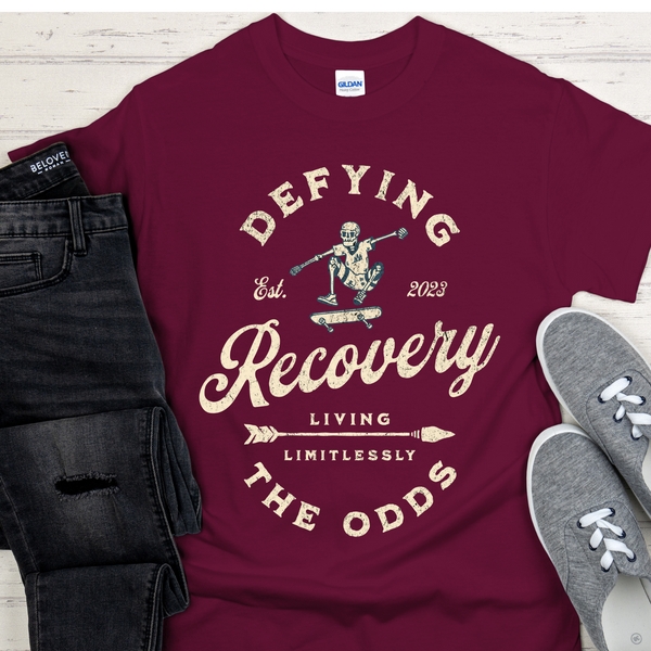 Custom Recovery T-Shirt | Inspiring Sobriety |   Recovery - Defying The Odds