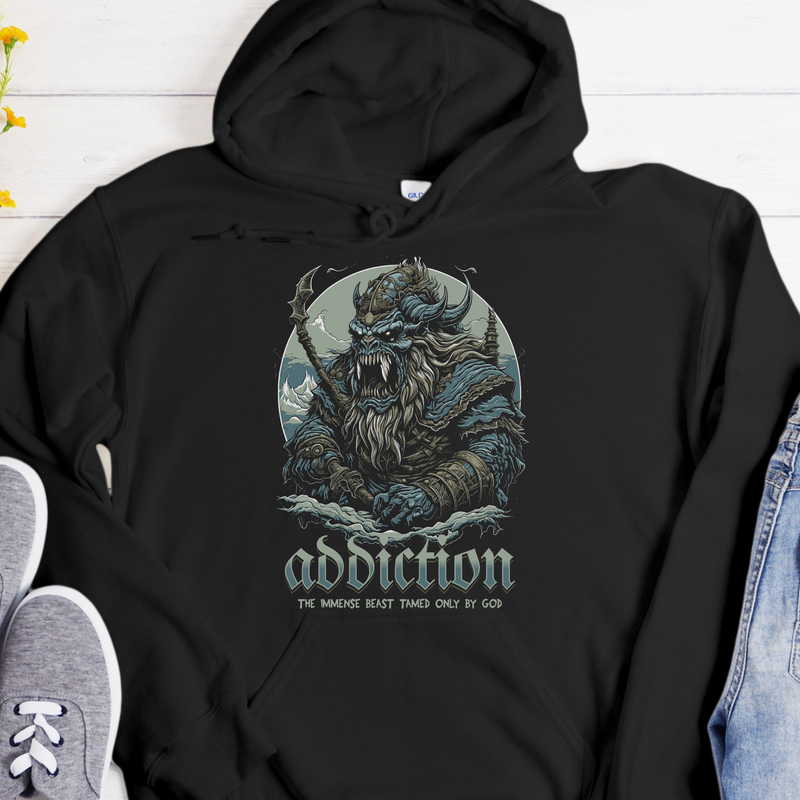 Recovery Hoodie | Inspiring Sobriety |  Addiction, The Immense Beast Tamed Only By God