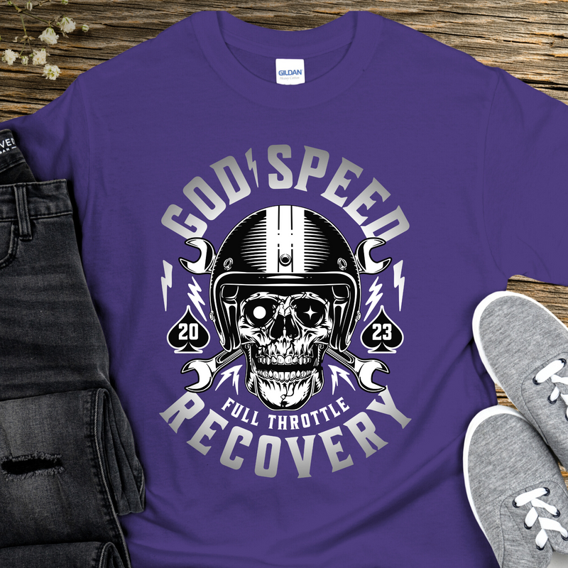 Custom Recovery T-Shirt | Inspiring Sobriety |  God Speed - Full Throttle Recovery