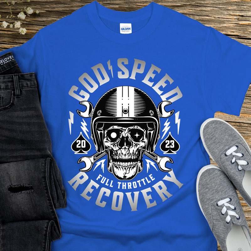 Custom Recovery T-Shirt | Inspiring Sobriety |  God Speed - Full Throttle Recovery