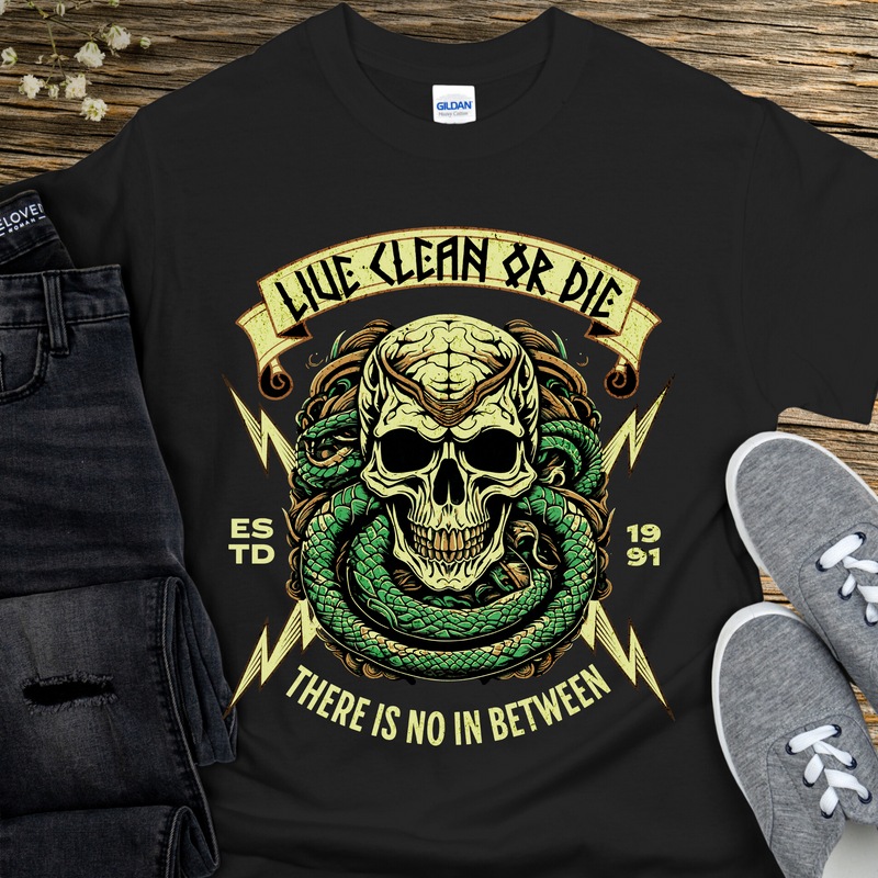 Custom Recovery T-Shirt | Inspiring Sobriety |  Live Clean Or Die