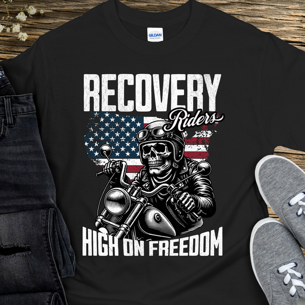 Recovery T-Shirt | Inspiring Sobriety |  Recovery Riders  - High On Freedom