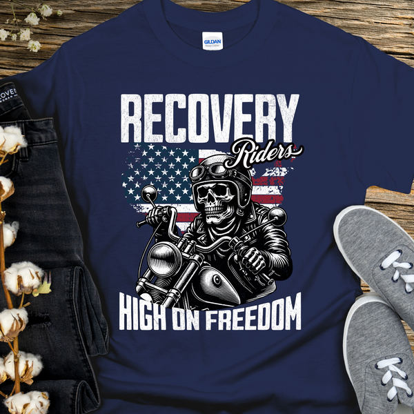 Recovery T-Shirt | Inspiring Sobriety |  Recovery Riders  - High On Freedom
