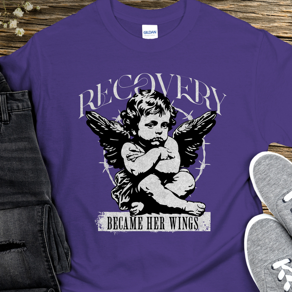 Recovery T-Shirt | Inspiring Sobriety |   Recovery Became Her Wings