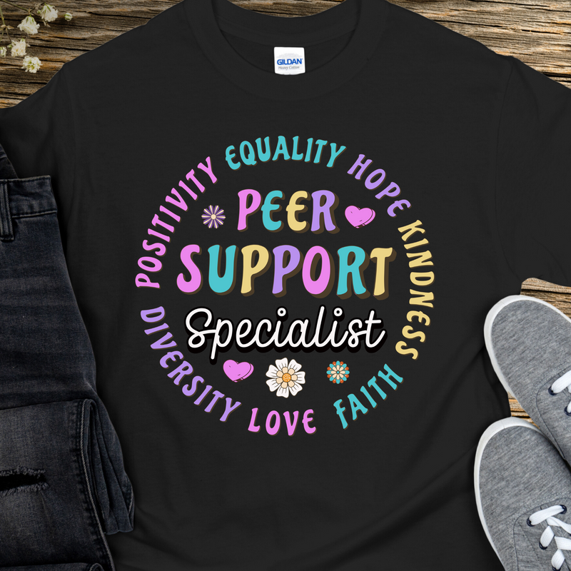 black peer support specialist addiction Recovery T-Shirt by  Inspiring Sobriety