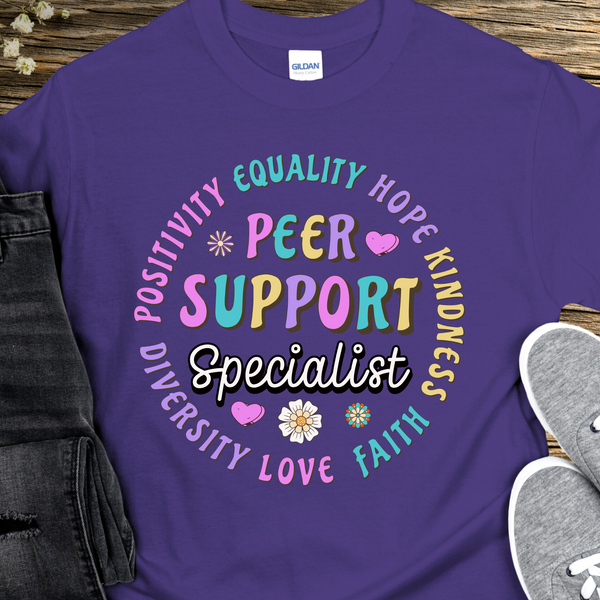 peer support specialist purple Recovery T-Shirt | Inspiring Sobriety |  Peer Support Specialist