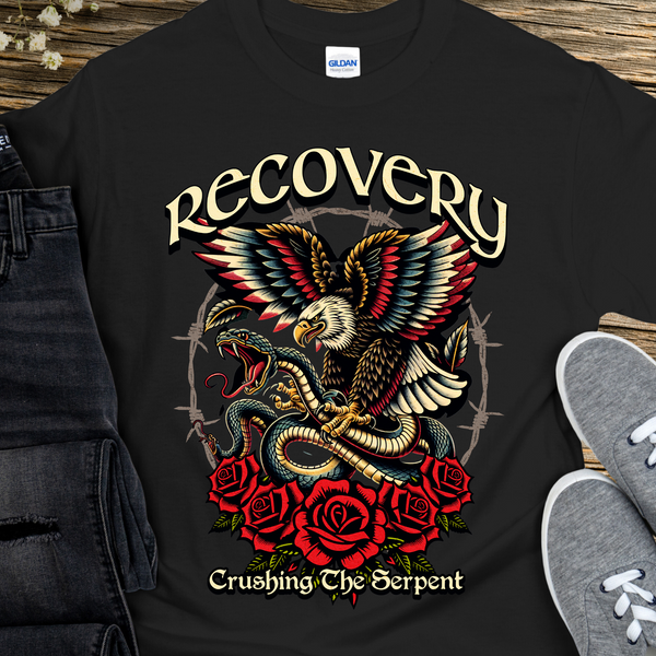 Recovery T-Shirt | Inspiring Sobriety |  Recovery - Crushing The Serpent