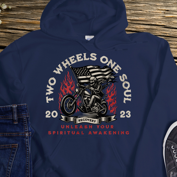 Custom Recovery Hoodie | Inspiring Sobriety |  Two Wheels,  One Soul