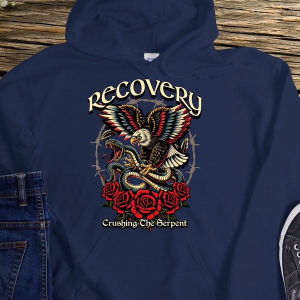 Recovery Hoodie | Inspiring Sobriety |  Recovery - Crushing The Serpent