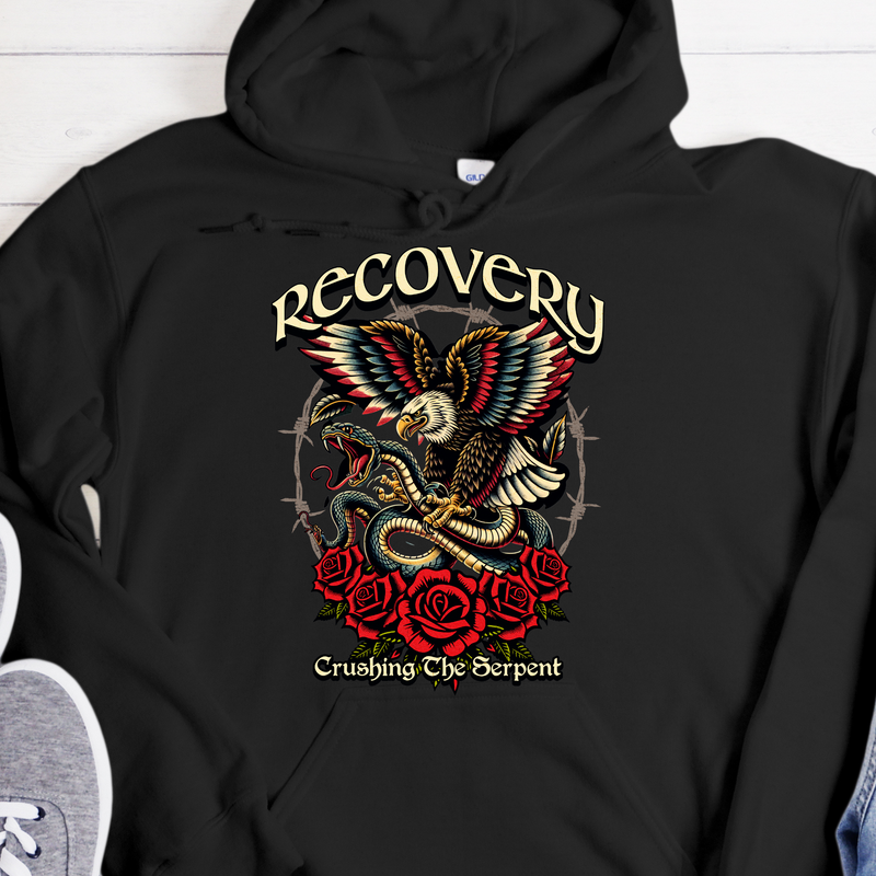 Recovery Hoodie | Inspiring Sobriety |  Recovery - Crushing The Serpent