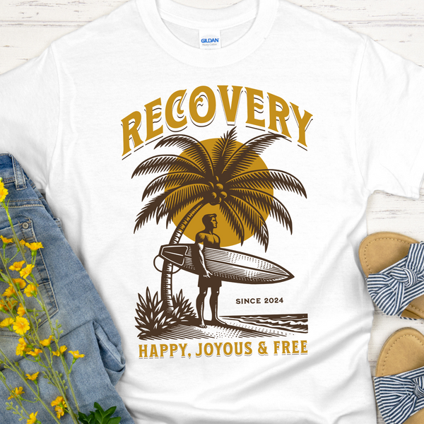 Custom Recovery T-Shirt | Inspiring Sobriety |  Recovery Surfer