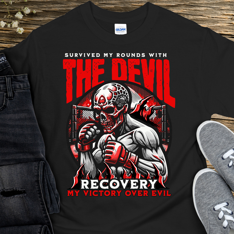 Recovery T-Shirt | Inspiring Sobriety | Survived My Rounds w/ The Devil