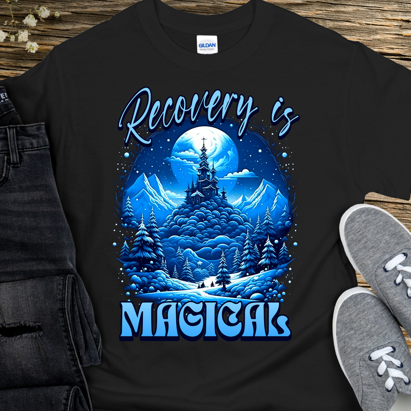 black Recovery T-Shirt | Inspiring Sobriety |  Recovery Is Magical