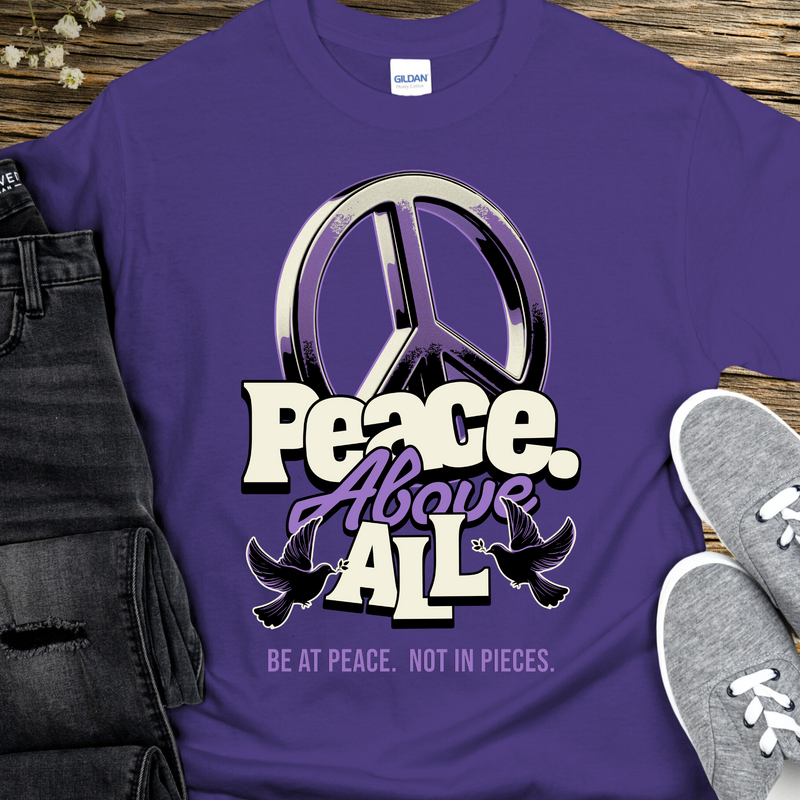 purple peace symbol T-Shirt | Inspiring Sobriety |  Peace Above All