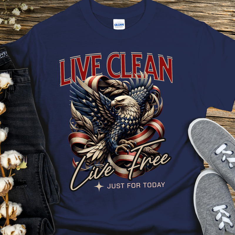 Recovery T-Shirt | Inspiring Sobriety |  Live Clean, Live Free