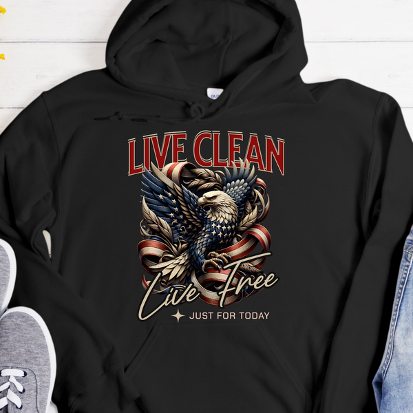 Recovery Hoodie | Inspiring Sobriety |  Live Clean, Live Free