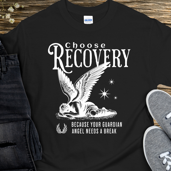 Recovery T-Shirt | Inspiring Sobriety |  Choose Recovery - Guardian Angel