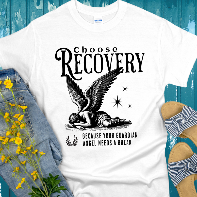 Recovery T-Shirt | Inspiring Sobriety |  Choose Recovery - Guardian Angel