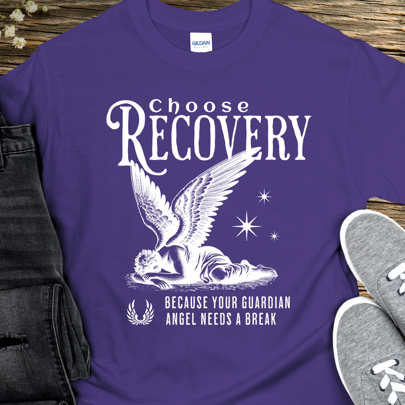 Recovery T-Shirt | Inspiring Sobriety |  Choose Recovery - Guardian Angel