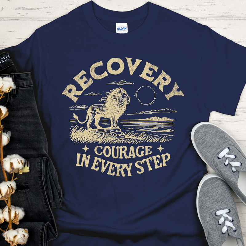 Recovery T-Shirt | Inspiring Sobriety |  Recovery - Courage In Every Step