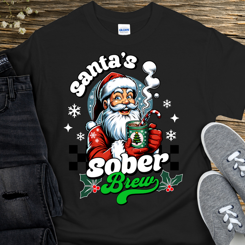 Christmas Recovery T-Shirt | Inspiring Sobriety |   Santa's Sober Brew