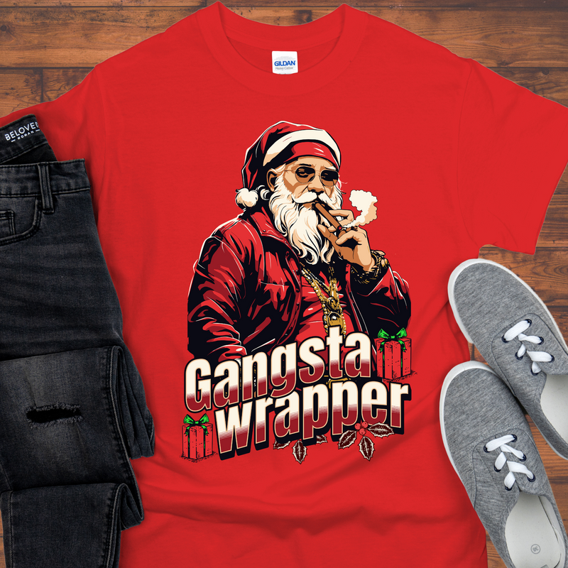 Christmas Recovery T-Shirt | Inspiring Sobriety |  Gangsta Wrapper