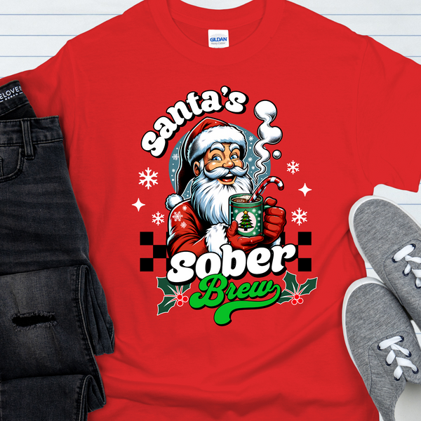 Christmas Recovery T-Shirt | Inspiring Sobriety |   Santa's Sober Brew