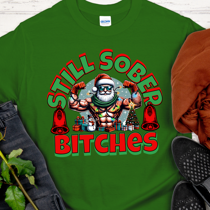 Christmas Recovery T-Shirt | Inspiring Sobriety |  Santa's Still Sober B!tches