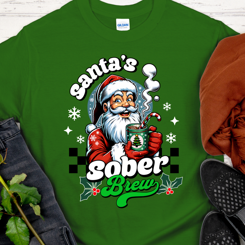 Christmas Recovery T-Shirt | Inspiring Sobriety |   Santa's Sober Brew