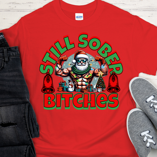 Christmas Recovery T-Shirt | Inspiring Sobriety |  Santa's Still Sober B!tches