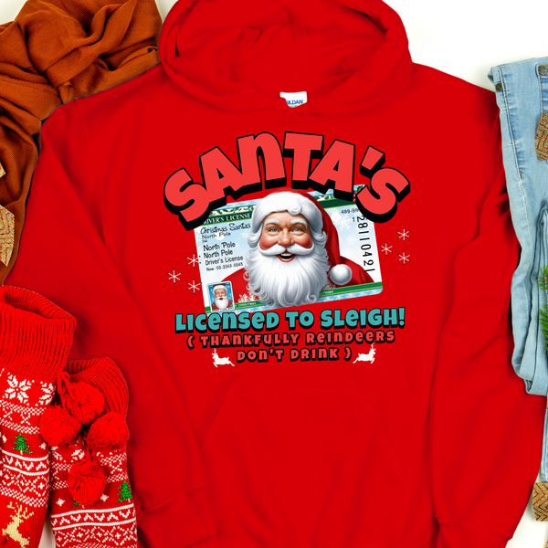 Christmas Recovery Hoodie | Inspiring Sobriety |  Santa's Licensed To Sleigh