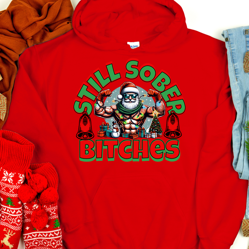 Christmas Recovery Hoodie | Inspiring Sobriety |  Santa's Still Sober B!tches