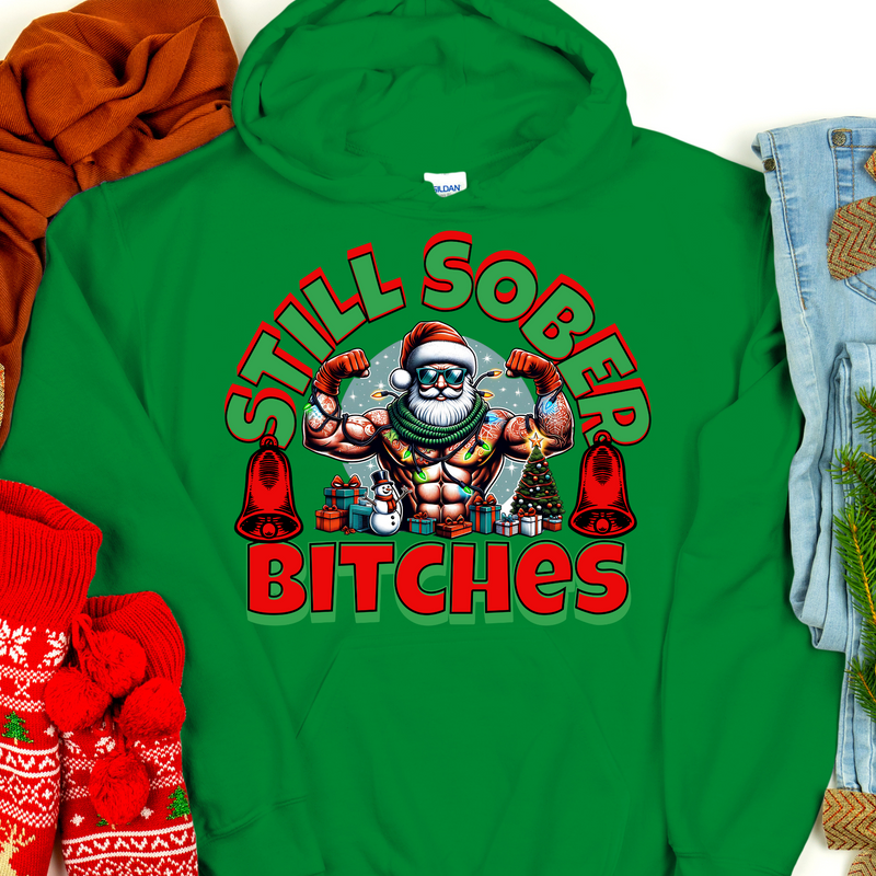 Christmas Recovery Hoodie | Inspiring Sobriety |  Santa's Still Sober B!tches