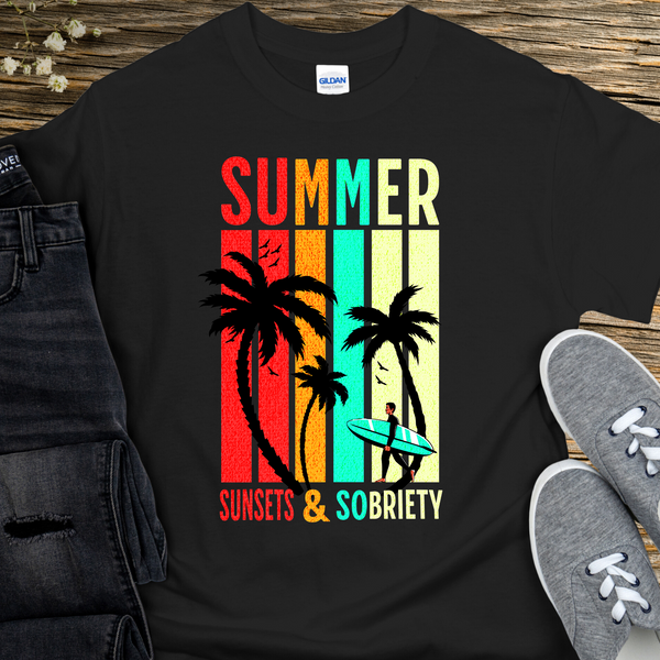 Recovery T-Shirt | Inspiring Sobriety |  Summer Sunsets & Sobriety