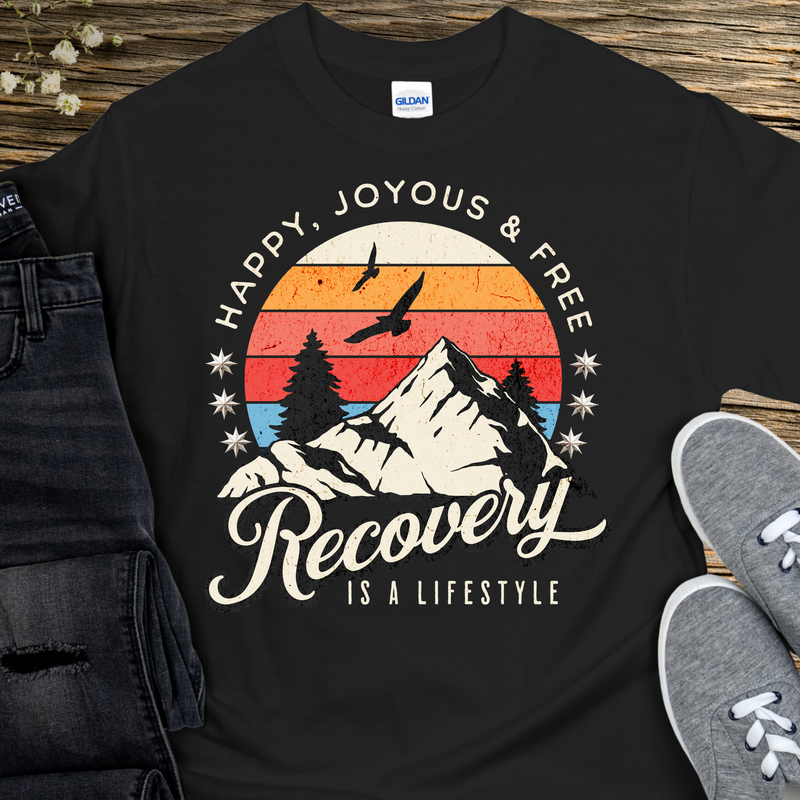 black Recovery T-Shirt | Inspiring Sobriety |  Recovery Is a Lifestyle