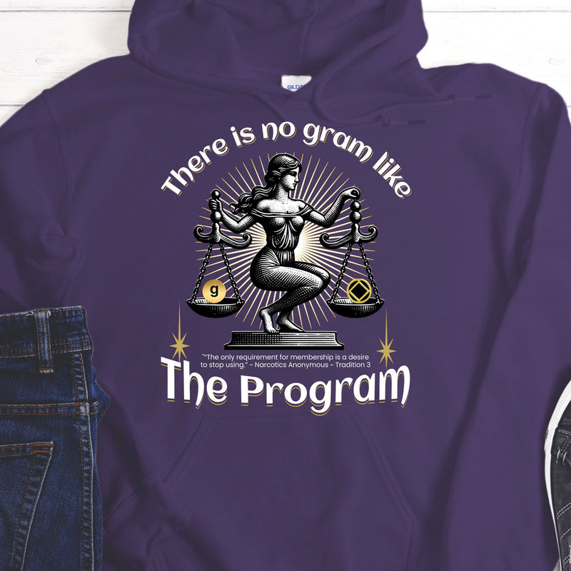 purple NA Recovery Hoodie | Inspiring Sobriety |  There's No Gram Like The Program