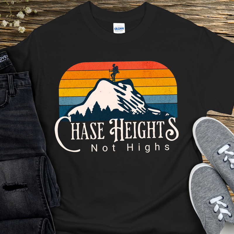 black Recovery T-Shirt | Inspiring Sobriety | Chase Heights, Not Highs