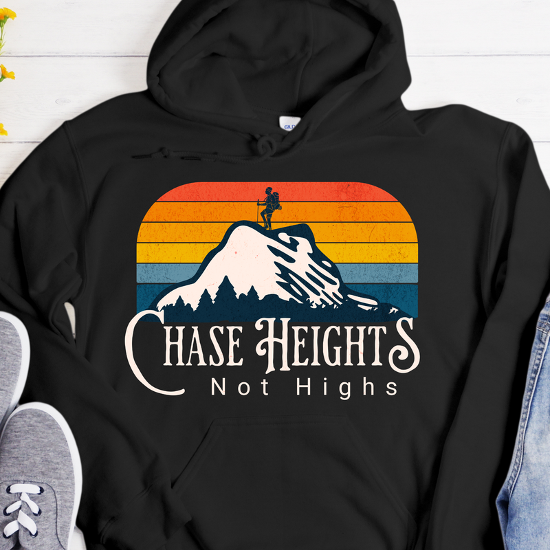 black Recovery Hoodie | Inspiring Sobriety | Chase Heights, Not Highs