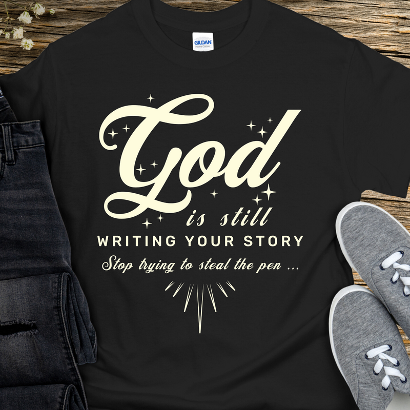 black Recovery T-Shirt | Inspiring Sobriety |  God Is Still Writing Your Story