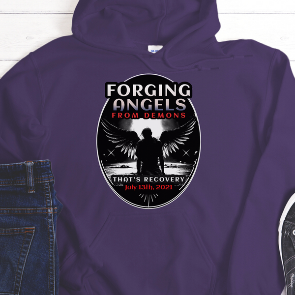 purple Custom Recovery Hoodie | Inspiring Sobriety |  Forging Angels From Demons