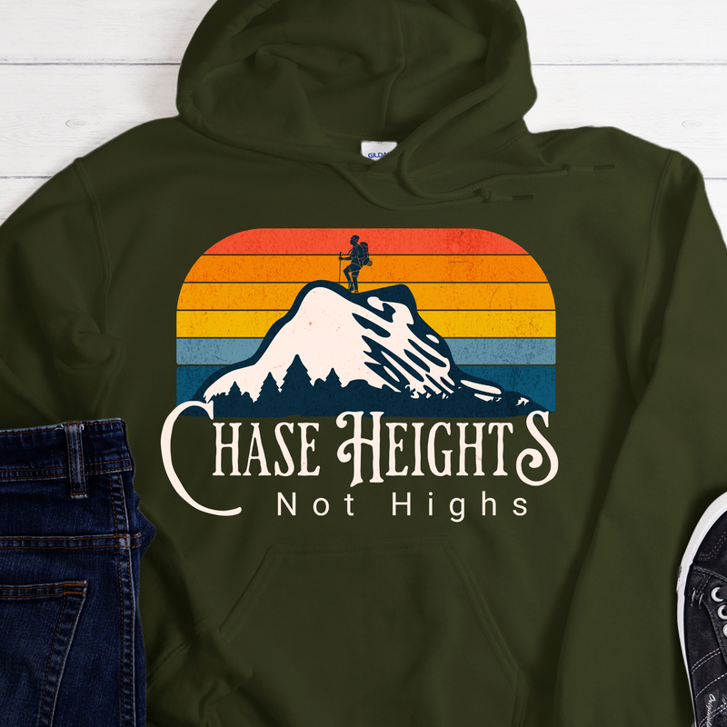 forest green Recovery Hoodie | Inspiring Sobriety | Chase Heights, Not Highs