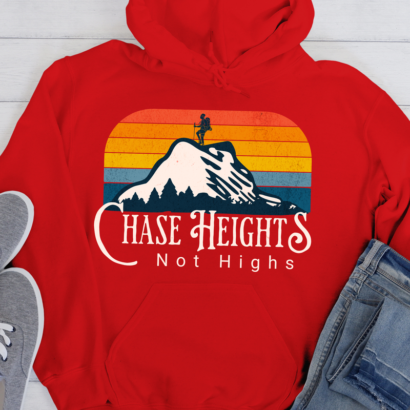 red Recovery Hoodie | Inspiring Sobriety | Chase Heights, Not Highs