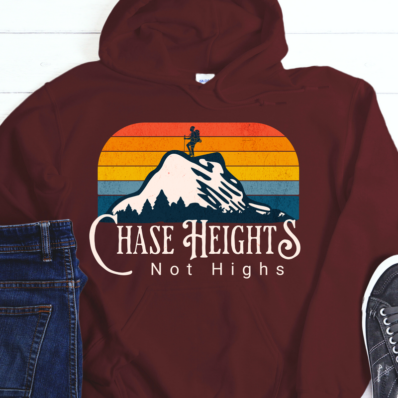 maroon Recovery Hoodie | Inspiring Sobriety | Chase Heights, Not Highs