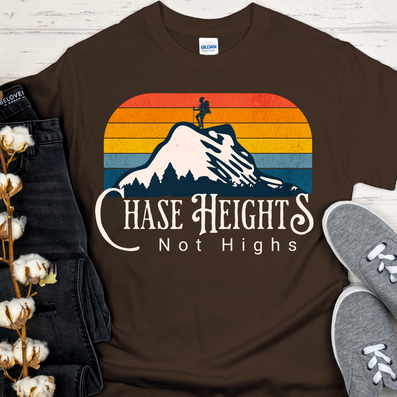 brown Recovery T-Shirt | Inspiring Sobriety | Chase Heights, Not Highs