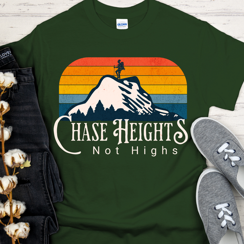 dark green Recovery T-Shirt | Inspiring Sobriety | Chase Heights, Not Highs