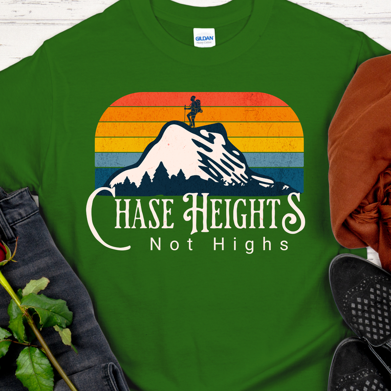 green Recovery T-Shirt | Inspiring Sobriety | Chase Heights, Not Highs